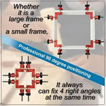 Durable Compact 4-Pack Corner Clamps for Woodworking