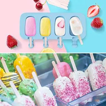 Popsicles Molds, Ozera 2 Pack Homemade Cake Pop Molds, Reusable Silicone Popcical Molds Maker Ice Po...