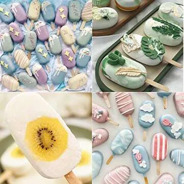 Popsicles Molds, Ozera 2 Pack Homemade Cake Pop Molds, Reusable Silicone Popcical Molds Maker Ice Pop Cream Molds Cakesicle Molds with 50 Wooden Sticks & 50 Popsicle Bags