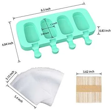 Popsicles Molds, Ozera 2 Pack Homemade Cake Pop Molds, Reusable Silicone Popcical Molds Maker Ice Pop Cream Molds Cakesicle Molds with 50 Wooden Sticks & 50 Popsicle Bags