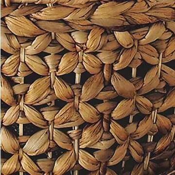 Deco 79 Seagrass Handmade Storage Basket with Metal Handles, Set of 3 15", 17", 19"W, Light Brown