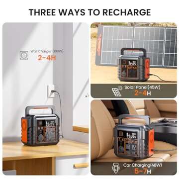 Steelite Portable Power Station 300W (Peak 600W) 296Wh Solar Generator with 110V Pure Sine Wave AC Outlets Backup Lithium Battery for Outdoors Camping Travel Hunting Blackout For Home Use Emergency RV