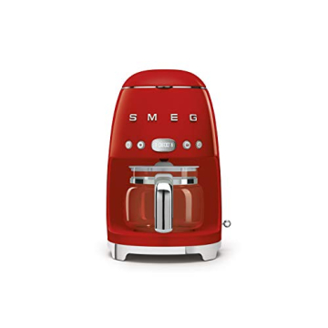 Smeg 50's Retro Style Aesthetic Drip Coffee Machine with 10 Cup Glass Carafe, Auto Start Feature, Ke...