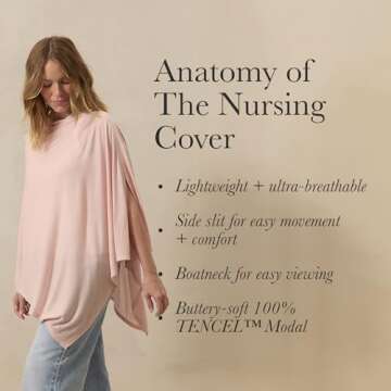 Solly Baby Nursing Cover, Ultra-Breathable, Lightweight Breastfeeding Cover-Up, Buttery-Soft Fabric, Universal Fit, Postpartum Essentials, Newborn Must Haves, Meadow