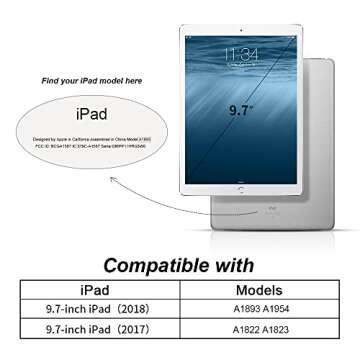 Aoub Case for iPad 6th/5th Generation Cases 9.7 inch 2018/2017 with Pencil Holder, Slim Lightweight ...