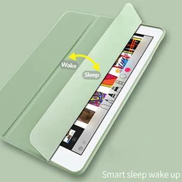 Aoub Case for iPad 6th/5th Generation Cases 9.7 inch 2018/2017 with Pencil Holder, Slim Lightweight Smart Stand Cover, Auto Wake/Sleep, Model A1893 A1954 A1822 A1823, Light Green