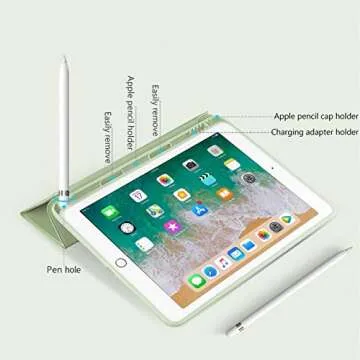 Aoub Case for iPad 6th/5th Generation Cases 9.7 inch 2018/2017 with Pencil Holder, Slim Lightweight Smart Stand Cover, Auto Wake/Sleep, Model A1893 A1954 A1822 A1823, Light Green