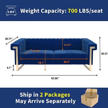 Luxurious MGH Modern Velvet Sofa - Stylish Contemporary Design