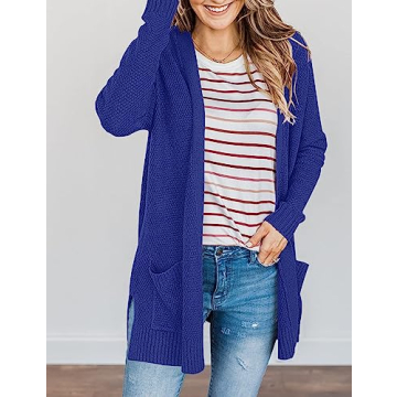 Cozy MEROKEETY Women's Waffle Knit Cardigan with Pockets