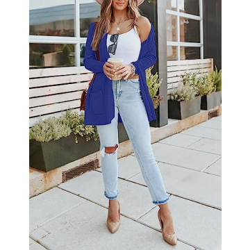 Cozy MEROKEETY Women's Waffle Knit Cardigan with Pockets