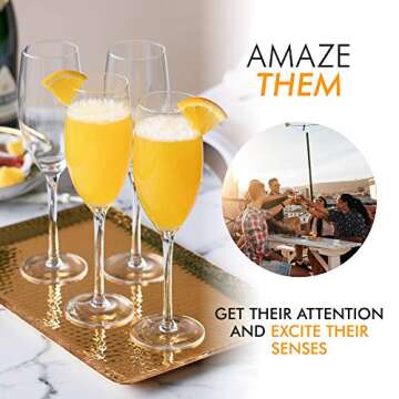 ELIXIR GLASSWARE Mimosa Glasses Set - Crystal Glass Mimosa Flutes, Hand Blown - Set of 4 Mimosa Cocktail Glasses, Premium Crystal Mimosa Glass - Gift for Brunch, Bridal Shower, Wedding - 10oz, Clear