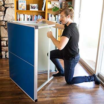 PRO SPIN Compact Ping Pong Table - 72" x 41" Mid-Size, Foldable, Portable Ping Pong Set | 100% Pre-Assembled Weatherproof Indoor/Outdoor | Includes Net, Cover, Table Tennis Paddles & Balls