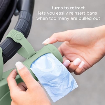 Ubbi On-the-Go Diaper Bag Dispenser for Travel, Retractable Must Have for Newborns, Helpful Baby Accessory, Sage Green
