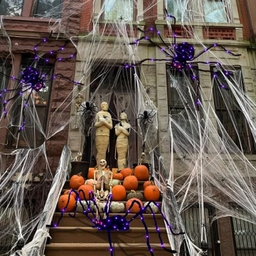 Halloween Giant Spider 5FT with 84 LED Lights for Decor