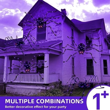 Halloween Giant Spider 5FT with 84 LED Lights for Decor