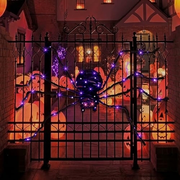 Halloween Giant Spider 5FT with 84 LED Lights for Decor