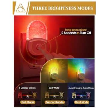 Night Lights Plug Into Wall [2 Pack], Color Changing Night Light for Kids, 8-Color RGB LED Nightligh...