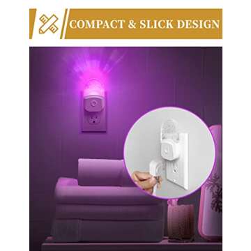 Night Lights Plug Into Wall [2 Pack], Color Changing Night Light for Kids, 8-Color RGB LED Nightlight with Dusk to Dawn Sensor for Bathroom Decor, Children Room, Gift