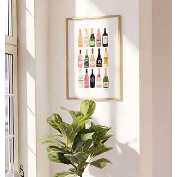 Wine Bottles Wall Art,Poster,Art Print,Wine Decor,Bar,Alcohol,Champagne,Rose,Red,White,Cork,Bubbles,...
