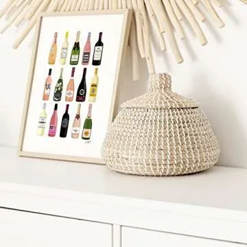 Wine Bottles Wall Art,Poster,Art Print,Wine Decor,Bar,Alcohol,Champagne,Rose,Red,White,Cork,Bubbles,Kitchen,Cellar,Cheers,Pop,Large,Sip,Modern,Made in USA,Gallery Grade,Unframed (12x16)