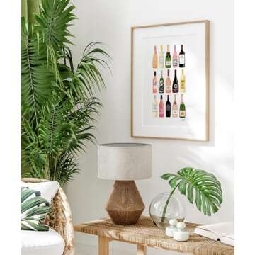 Wine Bottles Wall Art,Poster,Art Print,Wine Decor,Bar,Alcohol,Champagne,Rose,Red,White,Cork,Bubbles,Kitchen,Cellar,Cheers,Pop,Large,Sip,Modern,Made in USA,Gallery Grade,Unframed (12x16)