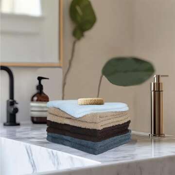 COTTON CRAFT Simplicity Washcloth Set - 28 Pack Assorted Multicolor Facecloth - 100% Cotton Washcloth - Quick Dry Lightweight Absorbent Soft Everyday Luxury - Hotel Spa Gym Travel Dorm - 12 x 12