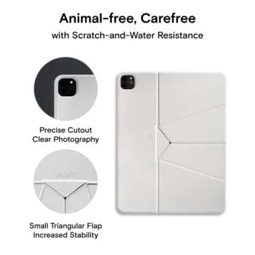 MOFT Tablet Case Compatible with Pro 12.9 in(4th/5th/6th Generation) Snap Stand Folio Case Scratch & Discolor Resistant, Portable and Light Tablet Stand (Brown)