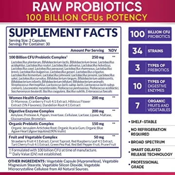 Raw Probiotics for Women with 100 Billion CFUs Capsules