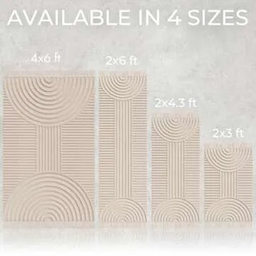 Beautiful 4x6ft. Boho Area Rug w. Tassels for Your Hallway, Living Room Or Bedroom - Soft Cotton Car...