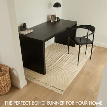 Beautiful 4x6ft. Boho Area Rug w. Tassels for Your Hallway, Living Room Or Bedroom - Soft Cotton Carpet Fit Perfectly in Any Kitchen/Dining Space - Washable Rug Enhances Any Home Decor - 48x72 inch