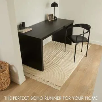 Beautiful 4x6ft. Boho Area Rug w. Tassels for Your Hallway, Living Room Or Bedroom - Soft Cotton Carpet Fit Perfectly in Any Kitchen/Dining Space - Washable Rug Enhances Any Home Decor - 48x72 inch