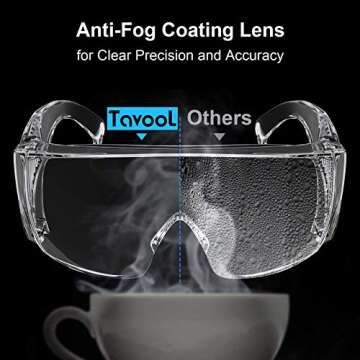 Safety Glasses Goggles Over Eyeglasses Anti Fog for Women Men Safety Goggles Over Glasses Eye Protection Shooting Glasses Anti Scratch UV Resistant Eyewear Goggles Lab Protective Clear 3 Per Box