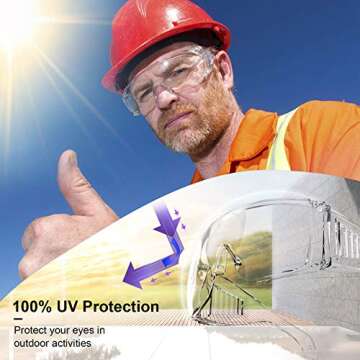 Safety Glasses Goggles Over Eyeglasses Anti Fog for Women Men Safety Goggles Over Glasses Eye Protection Shooting Glasses Anti Scratch UV Resistant Eyewear Goggles Lab Protective Clear 3 Per Box