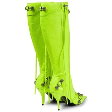 Kluolandi Women’s Stylish Knee High Stiletto Boots with Tassels