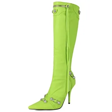 Kluolandi Women’s Stylish Knee High Stiletto Boots with Tassels