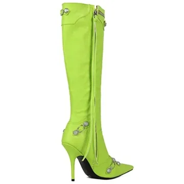 Kluolandi Women’s Stylish Knee High Stiletto Boots with Tassels