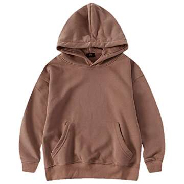 amropi Boy's Hooded Tracksuit Pullover Sweatshirt Jogging Pants Set 2 Pieces Sweatsuit Coffee, 7-8 Y...