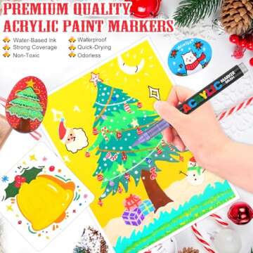 Amamao 120 Colors Acrylic Paint Markers, Soft Brush Tip Paint Pens and Paint Markers, Acrylic Paint Pens for Wood, Stone, Canvas, Glass, Fabric, Egg, Rock Painting and DIY Crafts Art Supplies