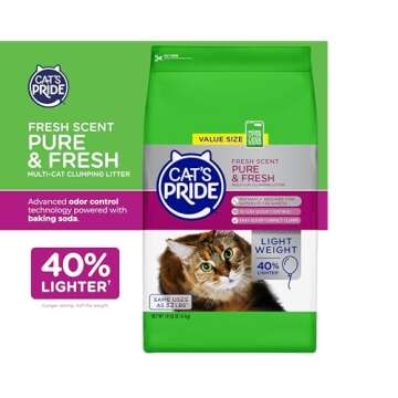 Cat's Pride Premium Lightweight Clumping Litter: Pure & Fresh - Up to 10 Days of Powerful Odor Contr...