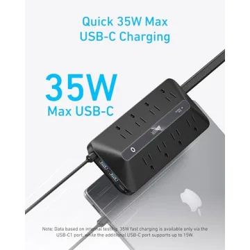 Anker 12-in-1 Flat Plug Power Strip with USB Charging