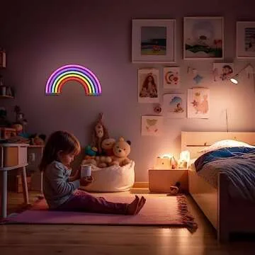 XIYUNTE Colorful Rainbow Neon Light - USB Operated LED Wall Decor with Switch, Perfect for Bedrooms,...