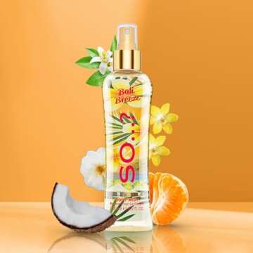 So…? Bali Breeze Body Mist - Perfume for Women with Tropical Aroma - Body Spray for Women with Coconut, Almond and Vanilla Notes - 6.9 oz
