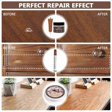Wood Furniture Repair Kit, 40 Sets-18 Colors Wood Filler Putty and 8 Furniture Touch Up Markers, Vinyl Floor Repair Kit for Scratches Holes, Hardwood Floor Door, Cabinet Table, Bedposts