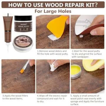 Wood Furniture Repair Kit, 40 Sets-18 Colors Wood Filler Putty and 8 Furniture Touch Up Markers, Vinyl Floor Repair Kit for Scratches Holes, Hardwood Floor Door, Cabinet Table, Bedposts
