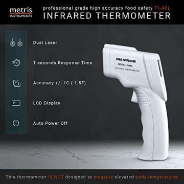 Metris Instruments FI40L Food Inspector Digital Laser Infrared Thermometer Temperature Gun Instant R...