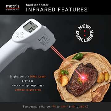 Metris Instruments FI40L Digital Infrared Thermometer for Cooking