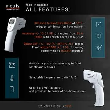 Metris Instruments FI40L Digital Infrared Thermometer for Cooking