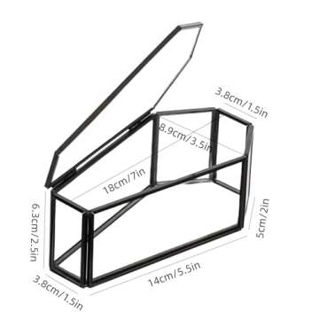 libproqia Small Coffin Shadow Glass Box Black Trinkets Glass Coffin Terrarium Box with Lid Gothic Halloween Storage Vintage Coffin Box Glass Vampire Keepsake Display Organizer