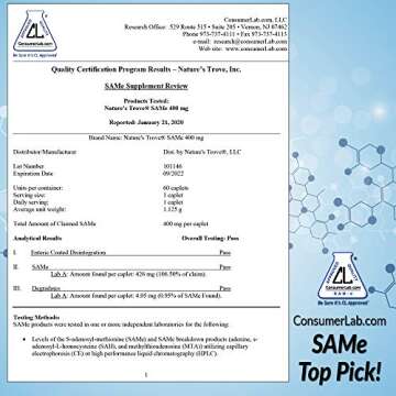 Nature's Trove SAM-e for Mood and Joint Support 400mg