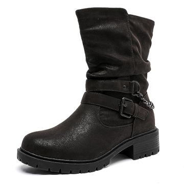 Luoika Women's Extra Wide Width Combat Boots - Stylish & Comfortable